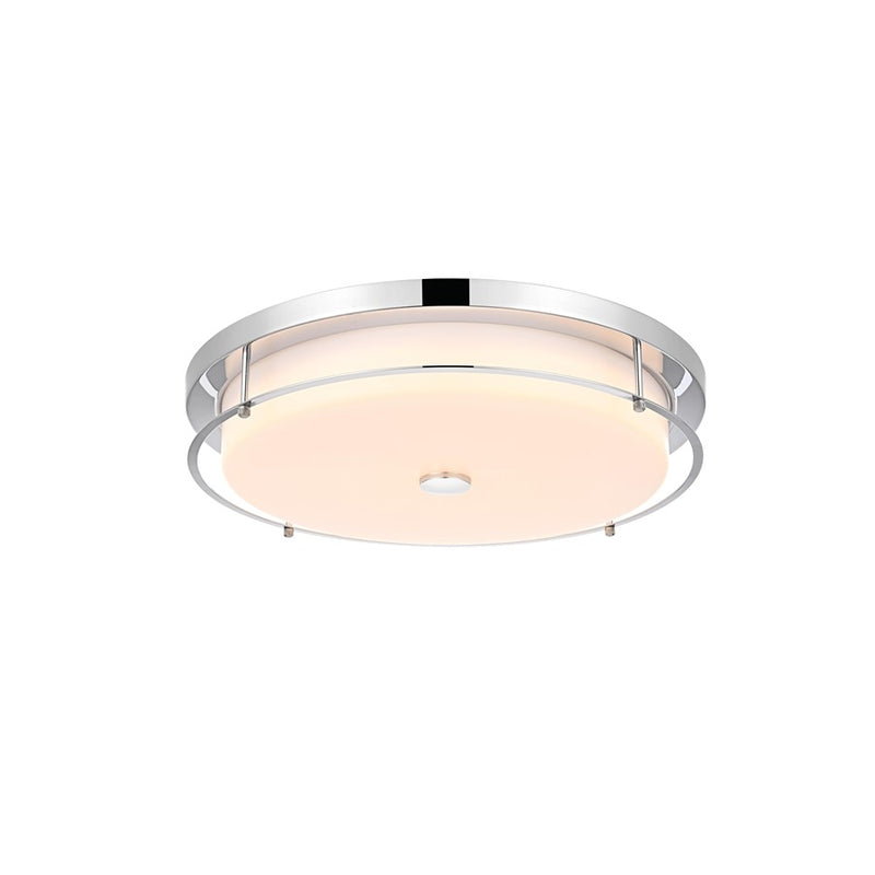 Living District Kolson 1 Light 20" Flush Mount, Chrome/Clear