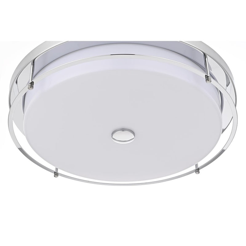 Living District Kolson 1 Light 20" Flush Mount, Chrome/Clear