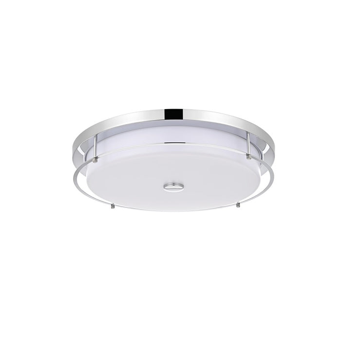 Living District Kolson 1 Light 20" Flush Mount, Chrome/Clear