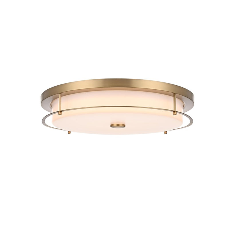 Living District Kolson 1 Light 20" Flush Mount, Satin Gold/Clear