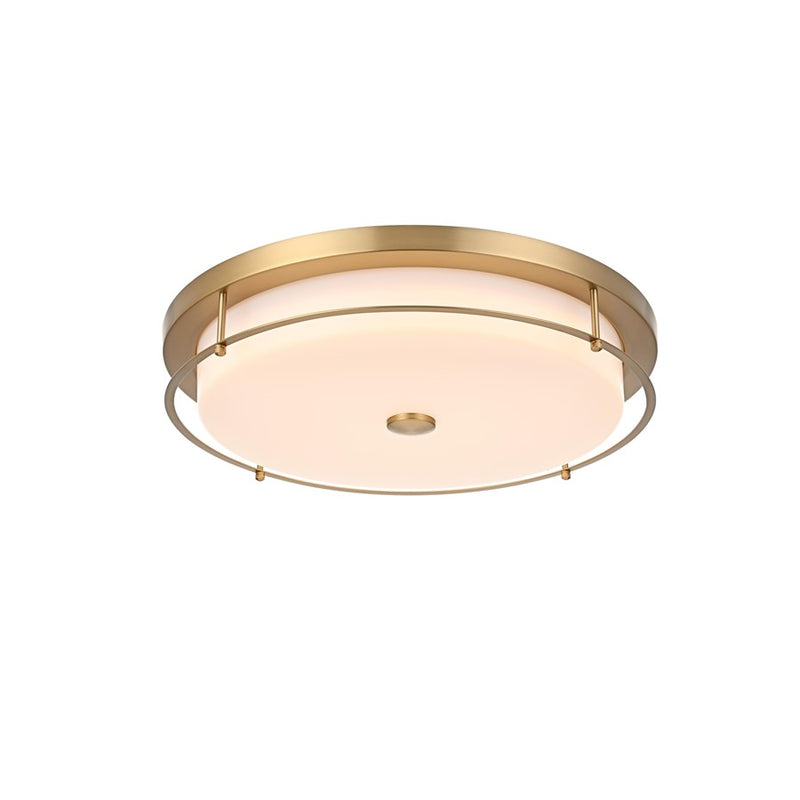 Living District Kolson 1 Light 20" Flush Mount, Satin Gold/Clear
