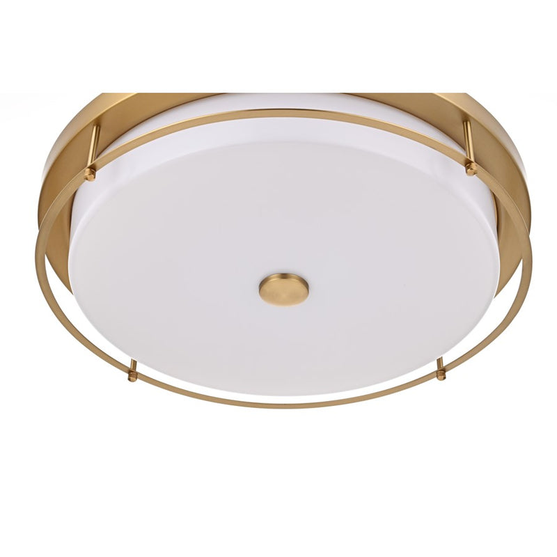 Living District Kolson 1 Light 20" Flush Mount, Satin Gold/Clear