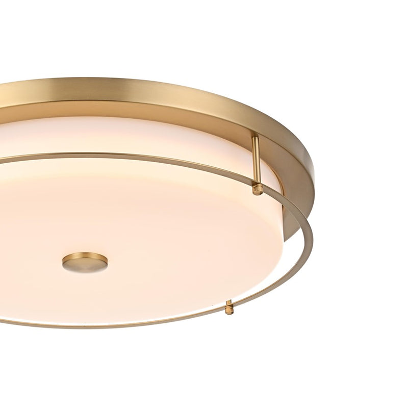 Living District Kolson 1 Light 20" Flush Mount, Satin Gold/Clear