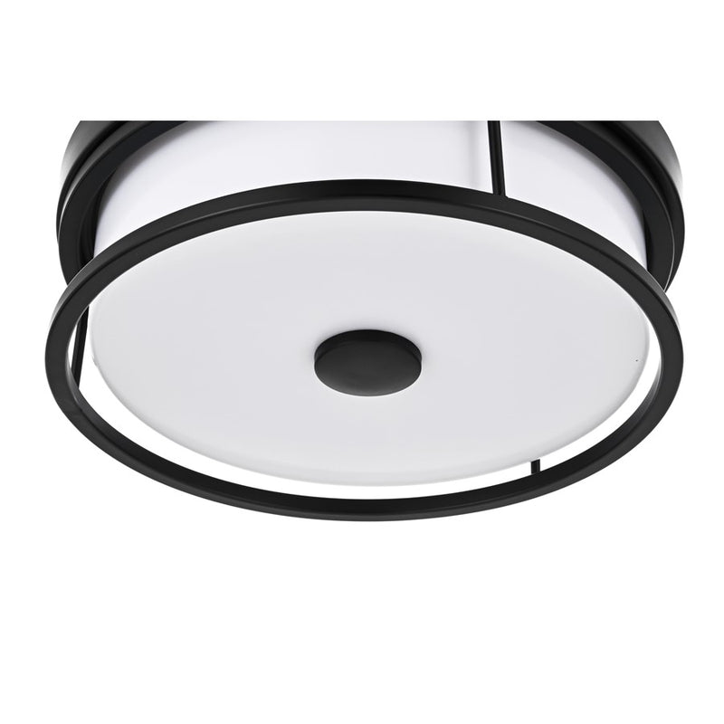 Living District Kolson Light 12" Flush Mount, Black/White