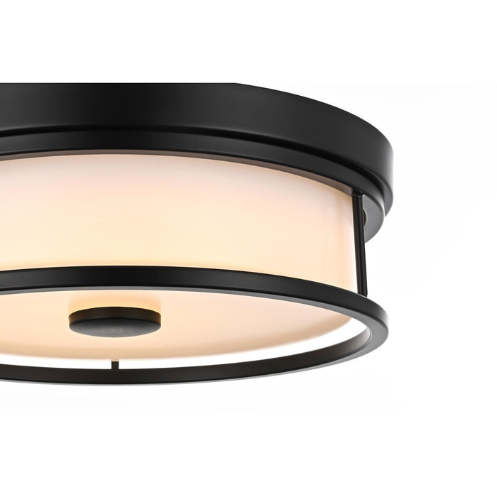 Living District Kolson Light 12" Flush Mount, Black/White