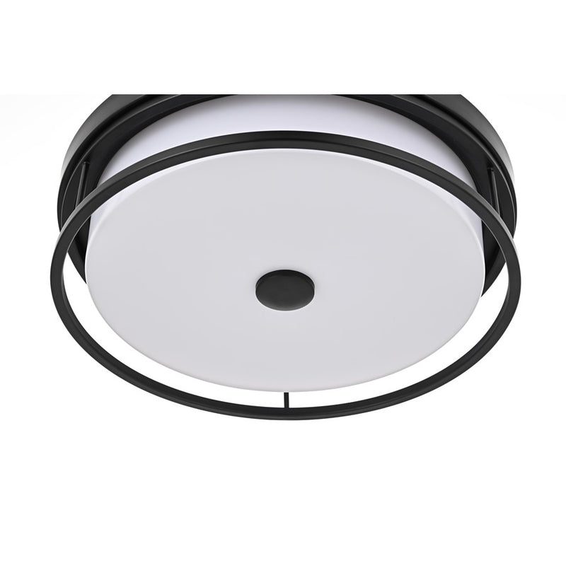 Living District Kolson Light 16" Flush Mount, Black/White