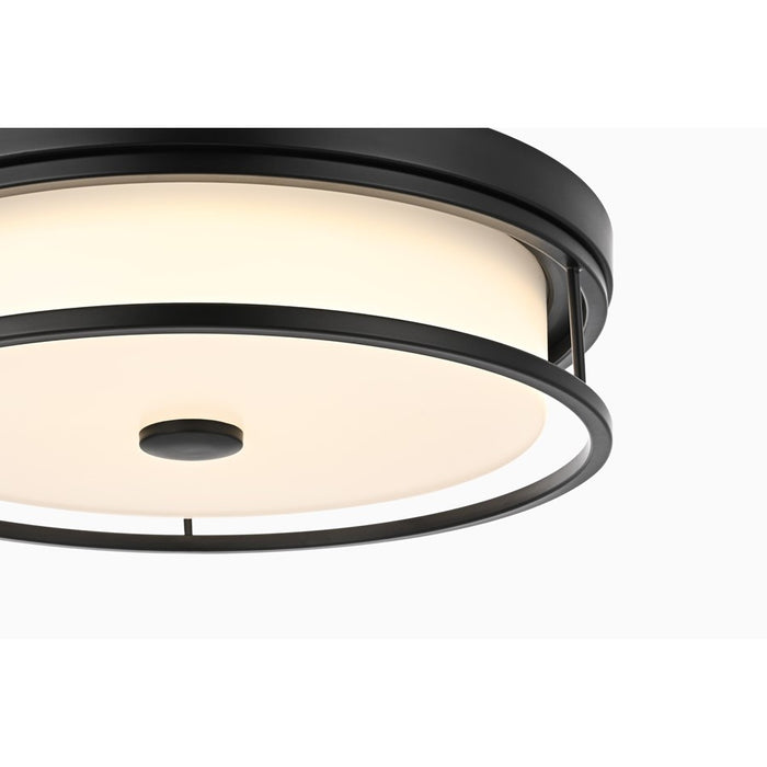 Living District Kolson Light 16" Flush Mount, Black/White
