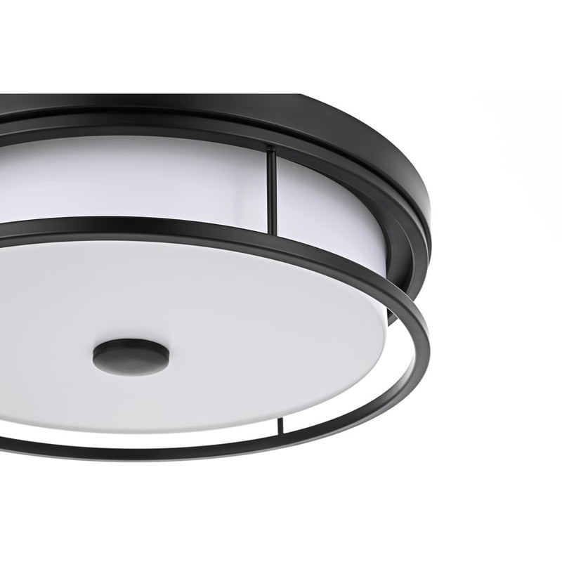 Living District Kolson Light 16" Flush Mount, Black/White
