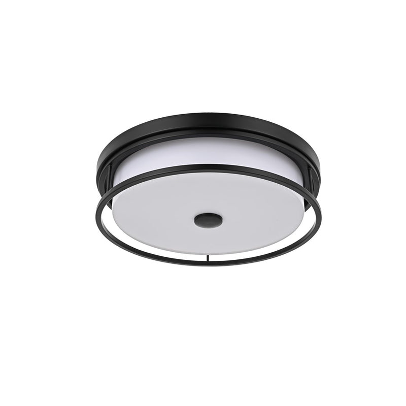Living District Kolson Light 16" Flush Mount, Black/White