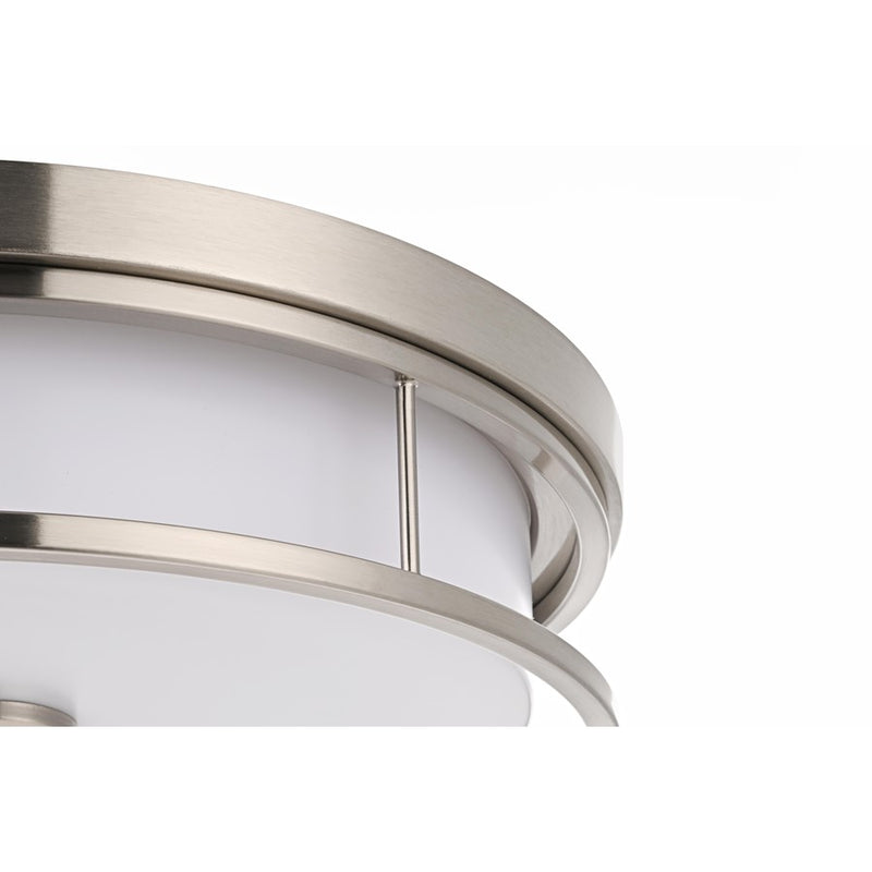 Living District Kolson Light 16" Flush Mount, Polished Nickel/White