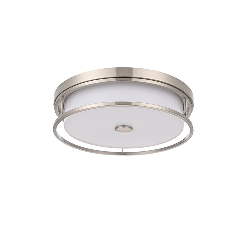 Living District Kolson Light 16" Flush Mount, Polished Nickel/White