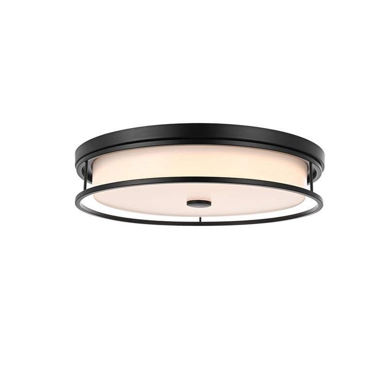 Living District Kolson Light 20" Flush Mount, Black/White