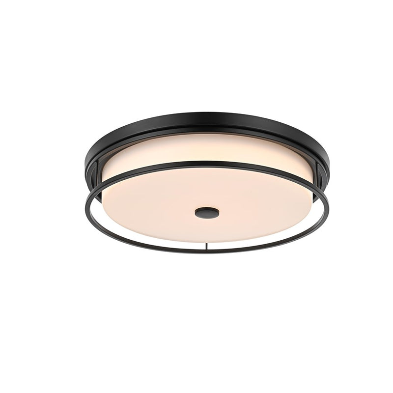 Living District Kolson Light 20" Flush Mount, Black/White