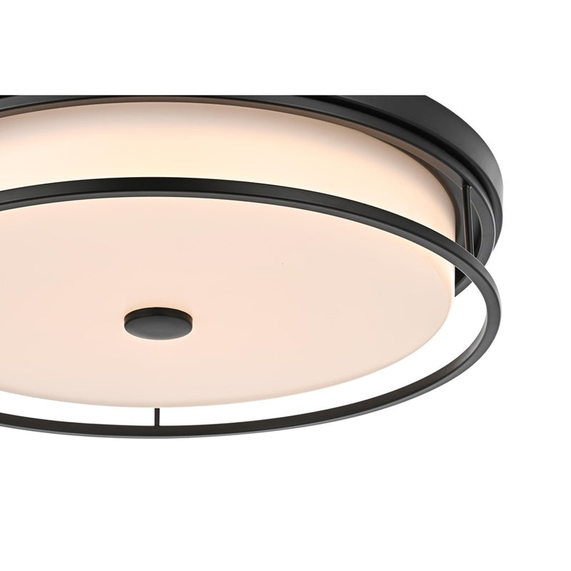 Living District Kolson Light 20" Flush Mount, Black/White