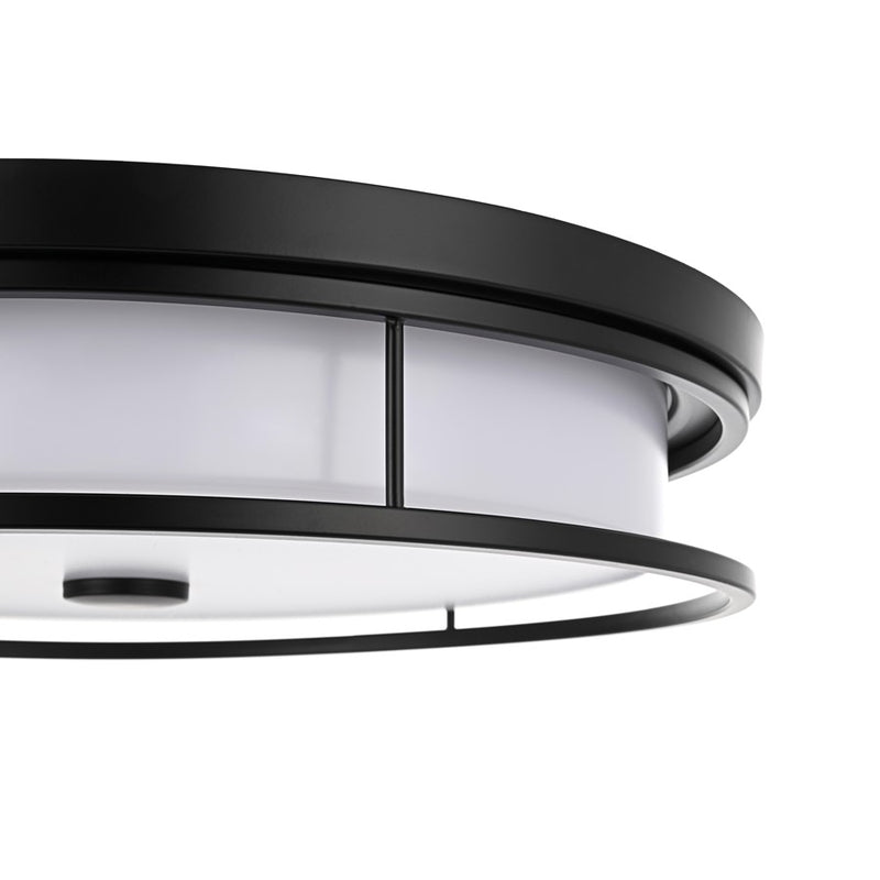 Living District Kolson Light 20" Flush Mount, Black/White