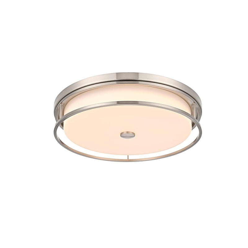 Living District Kolson Light 20" Flush Mount, Polished Nickel/White