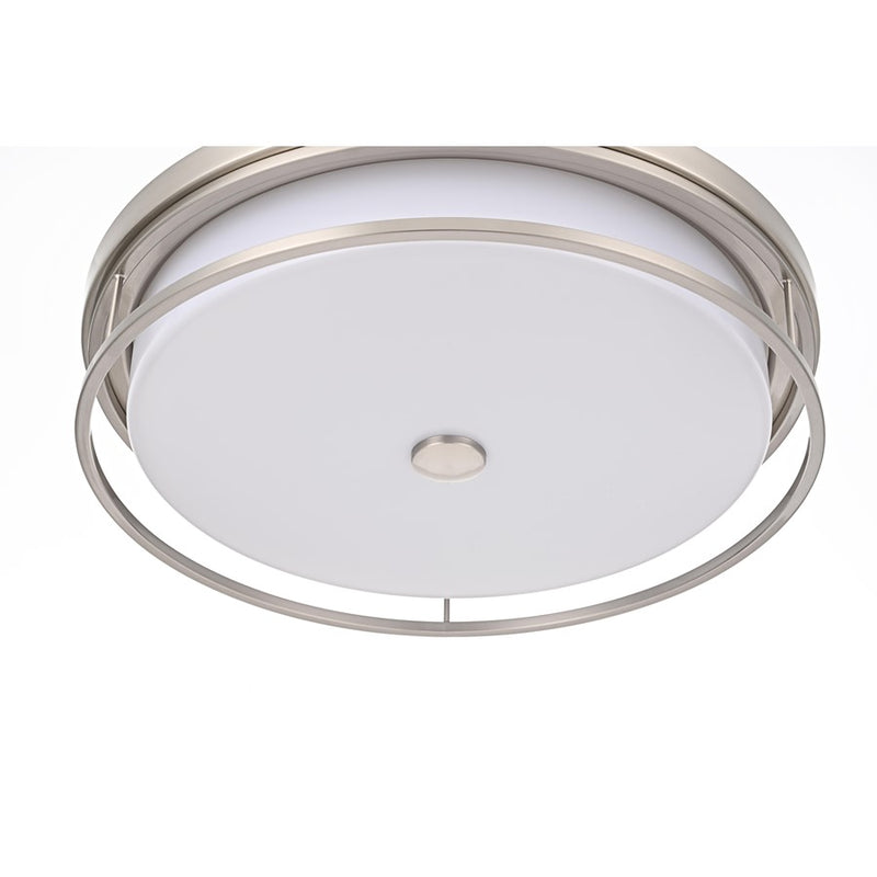 Living District Kolson Light 20" Flush Mount, Polished Nickel/White