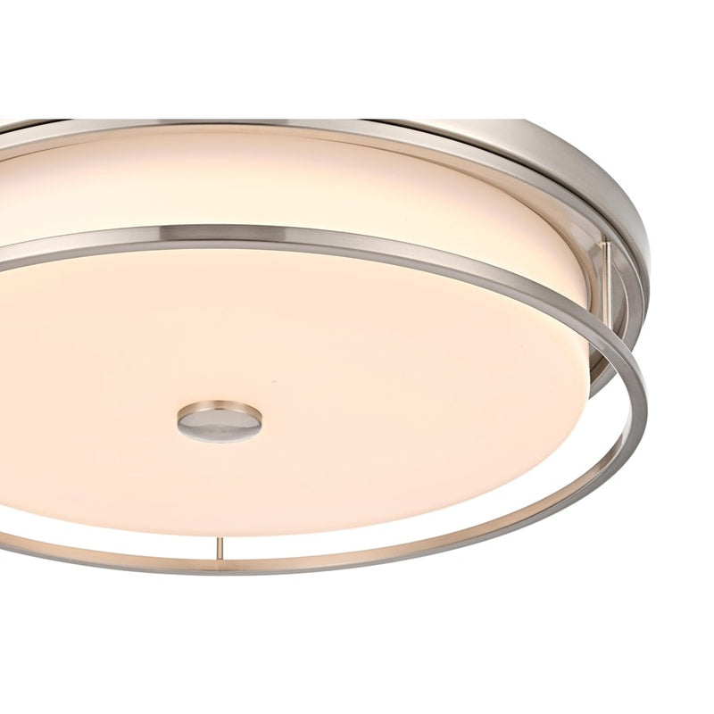 Living District Kolson Light 20" Flush Mount, Polished Nickel/White