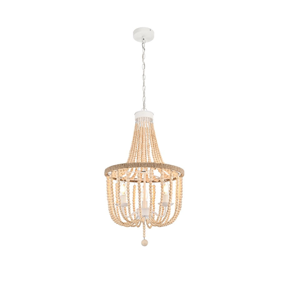 Living District Jolie 3 Light 16" Pendant, Beige - LD306D16BG