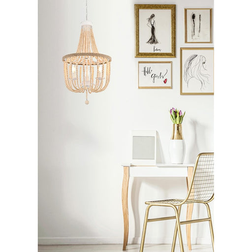 Living District Jolie 3 Light 16" Pendant, Beige