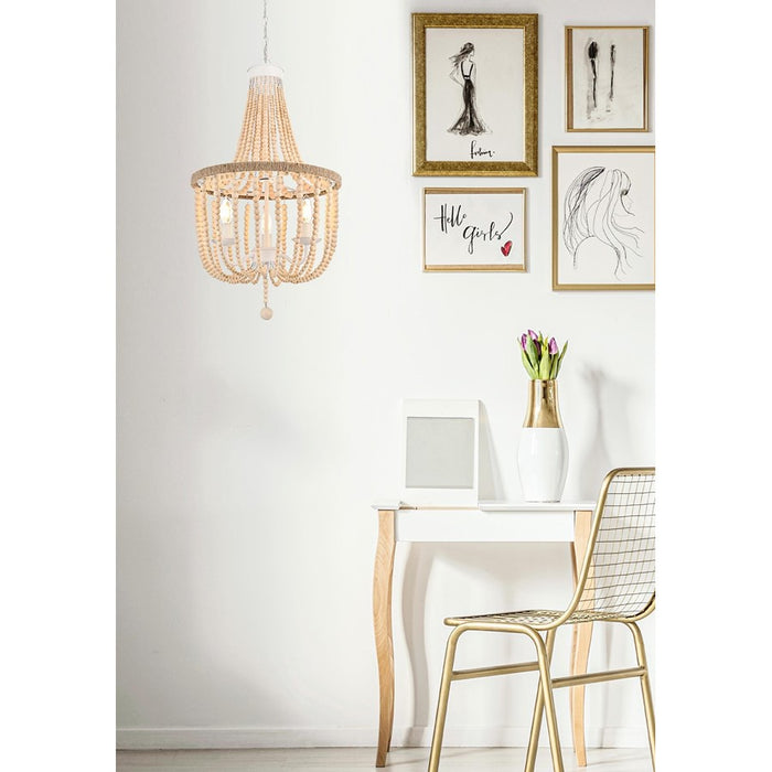 Living District Jolie 3 Light 16" Pendant, Beige