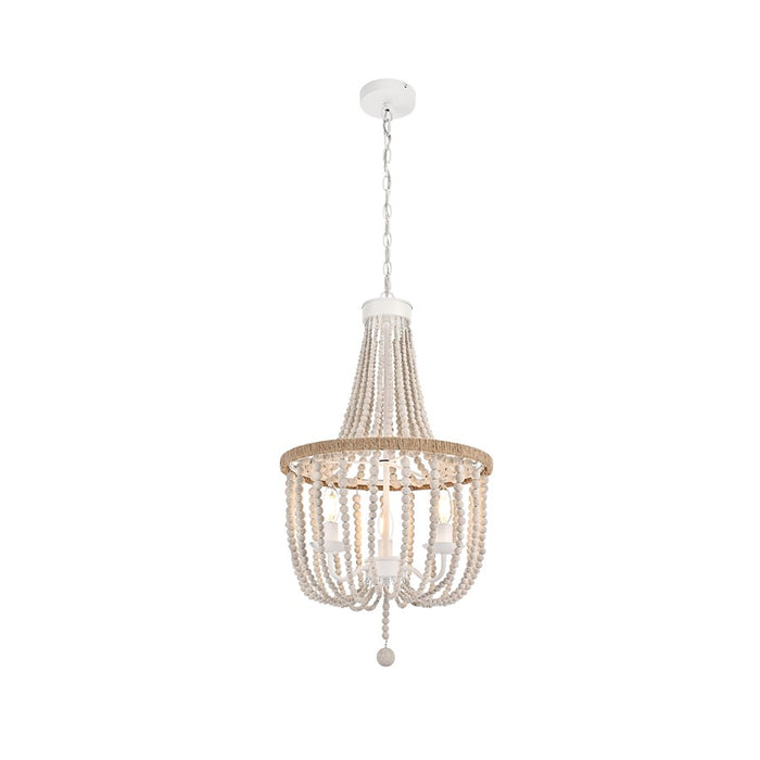 Living District Jolie 3 Light 16" Pendant, Antique white - LD306D16WH