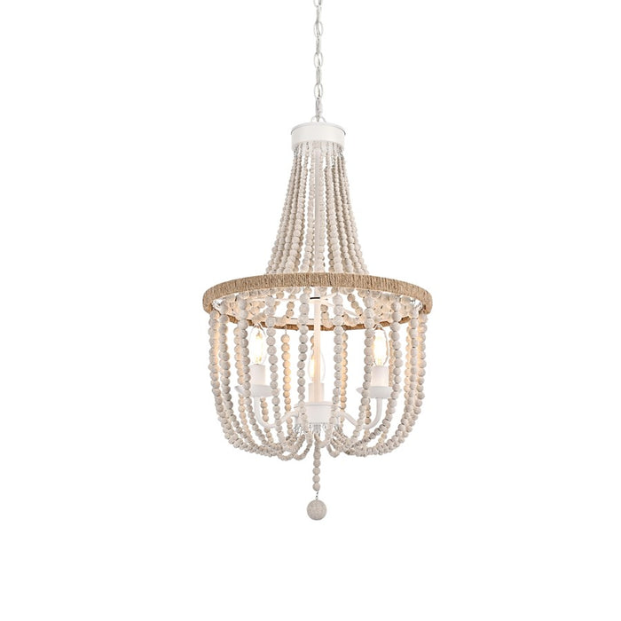 Living District Jolie 3 Light 16" Pendant, Antique White