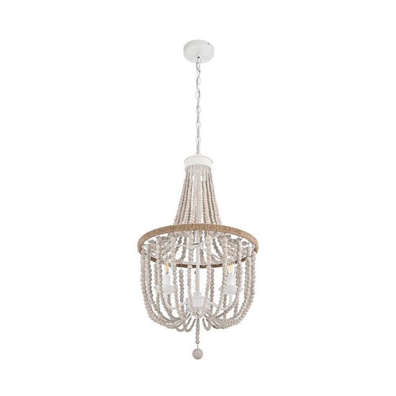 Living District Jolie 3 Light 16" Pendant, Antique White