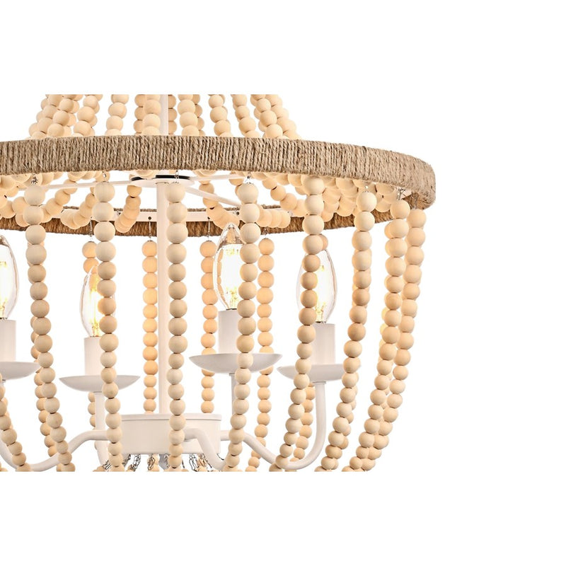 Living District Jolie 4 Light 20" Pendant, Beige