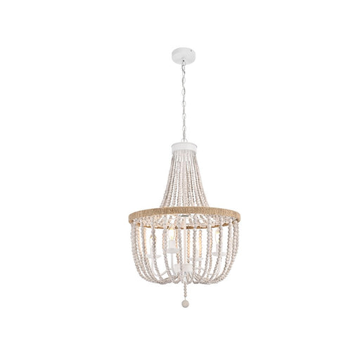 Living District Jolie 4 Light 20" Pendant, Antique white - LD306D20WH