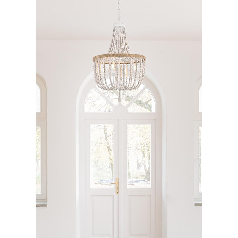 Living District Jolie 4 Light 20" Pendant, Antique White