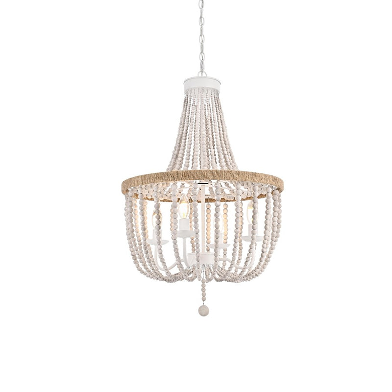 Living District Jolie 4 Light 20" Pendant, Antique White
