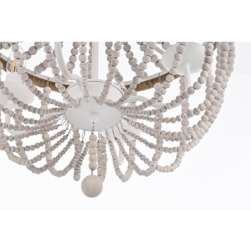 Living District Jolie 4 Light 20" Pendant, Antique White