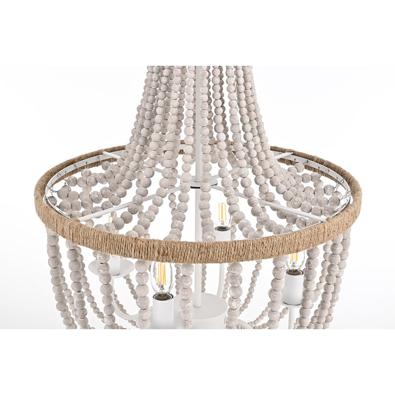 Living District Jolie 4 Light 20" Pendant, Antique White