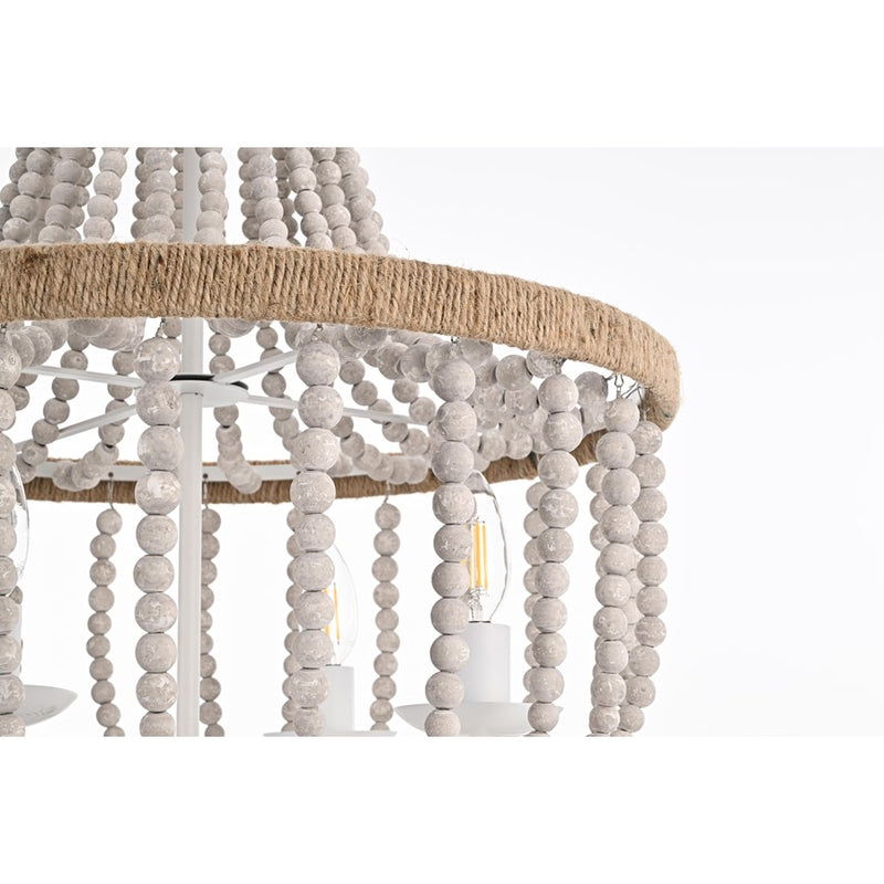 Living District Jolie 4 Light 20" Pendant, Antique White