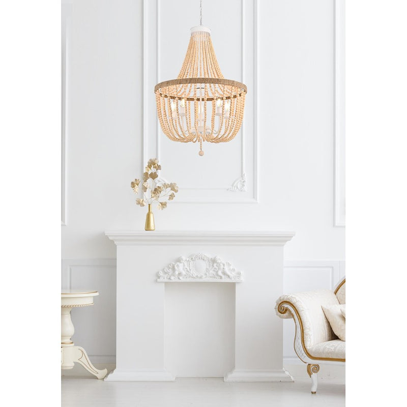 Living District Jolie 5 Light 24" Pendant, Beige