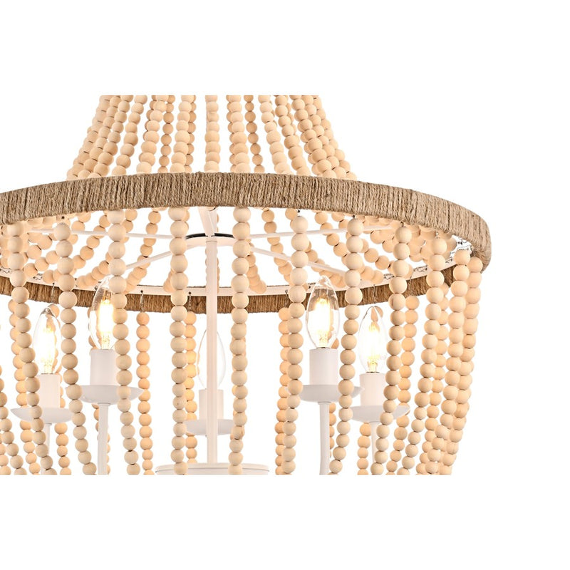 Living District Jolie 5 Light 24" Pendant, Beige
