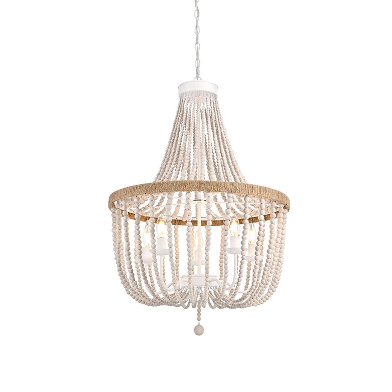 Living District Jolie 5 Light 24" Pendant, Antique White