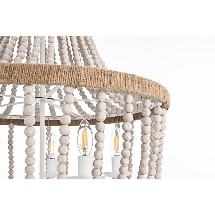 Living District Jolie 5 Light 24" Pendant, Antique White