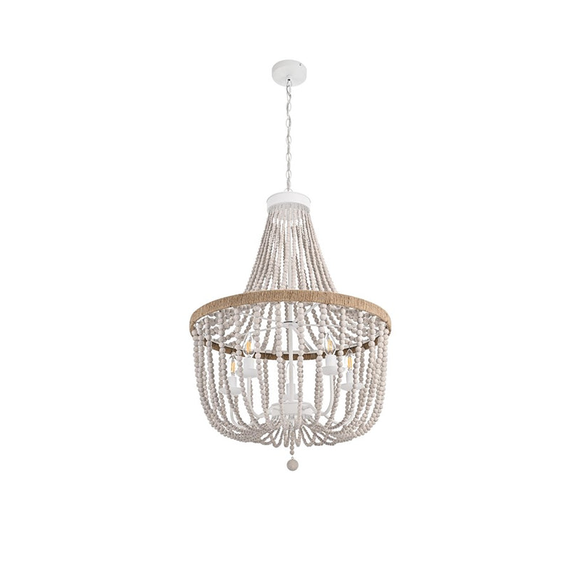 Living District Jolie 5 Light 24" Pendant, Antique White