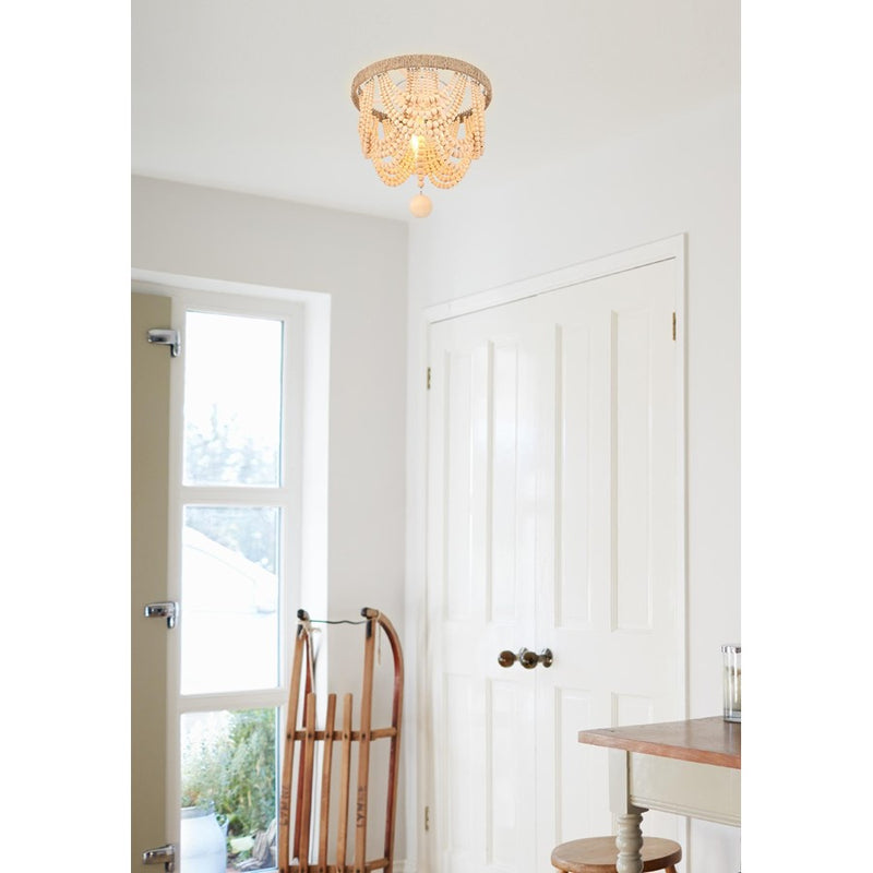 Living District Jolie 3 Light 12" Flush Mount, Beige
