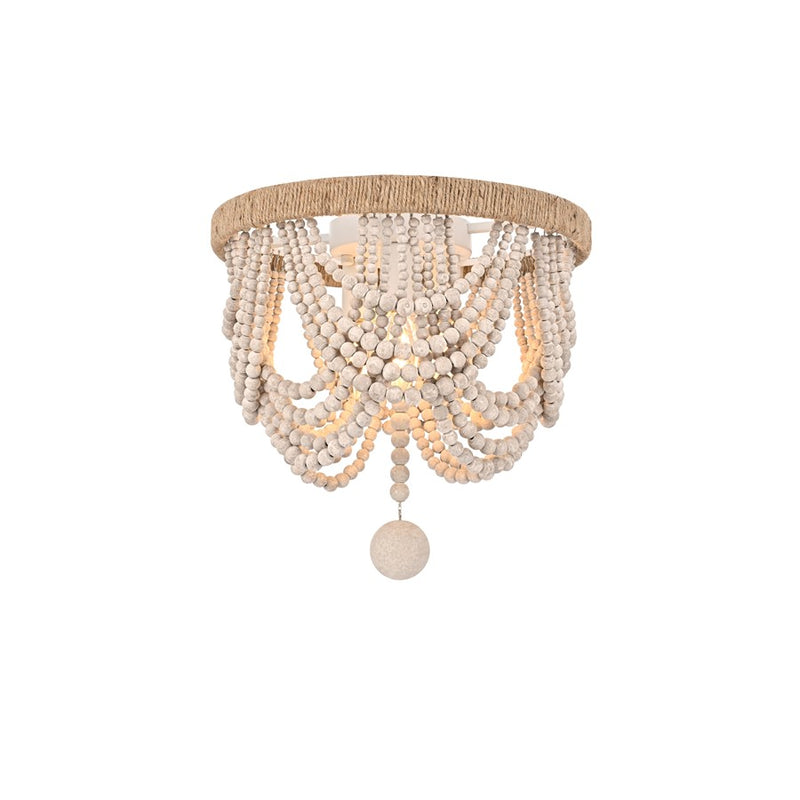 Living District Jolie 3 Light 12" Flush Mount, Antique White