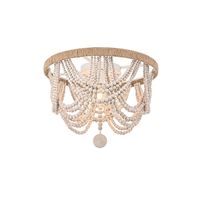 Living District Jolie 4 Light 16" Flush Mount, Antique White