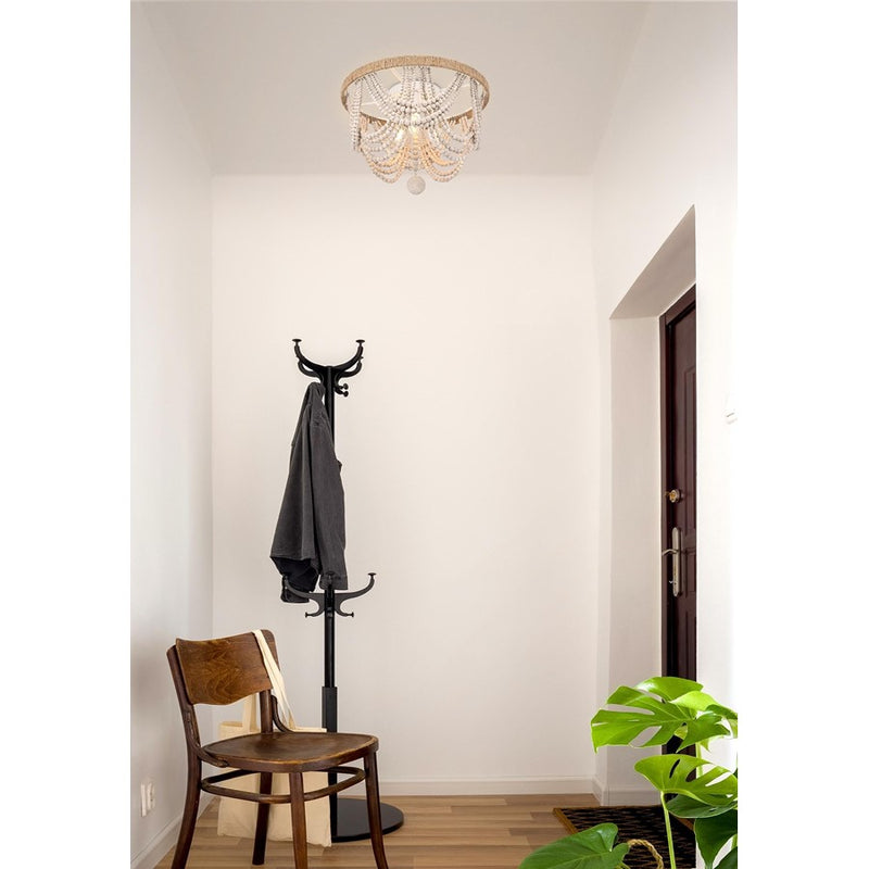 Living District Jolie 4 Light 16" Flush Mount, Antique White
