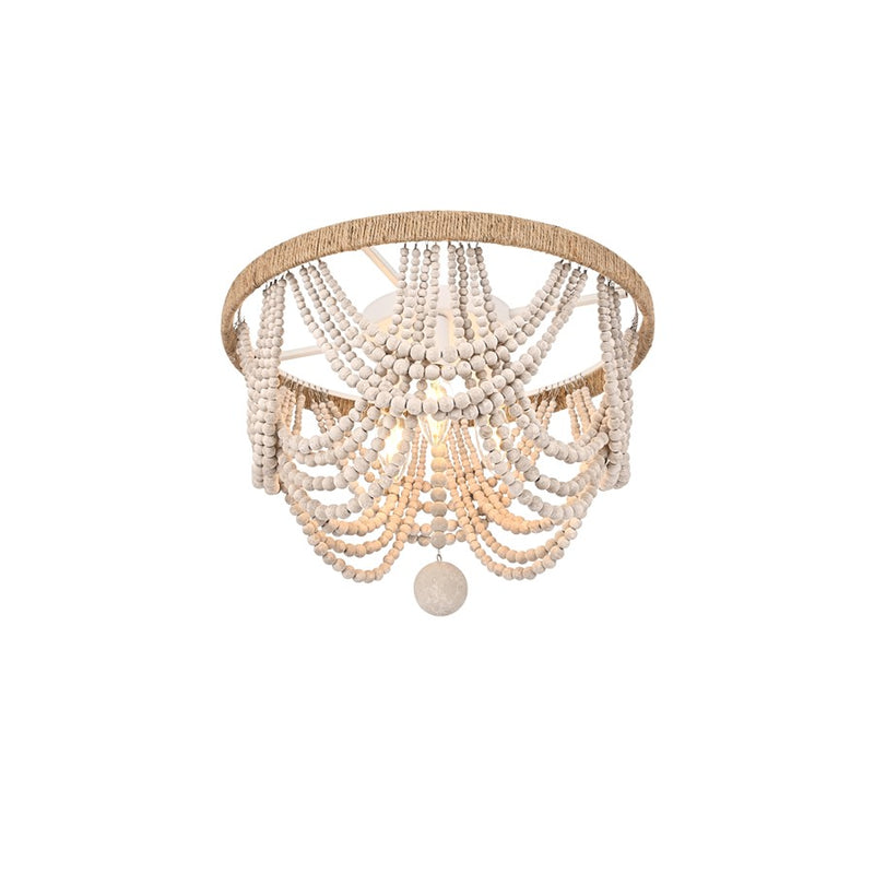 Living District Jolie 4 Light 16" Flush Mount, Antique White