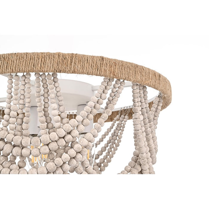 Living District Jolie 4 Light 16" Flush Mount, Antique White