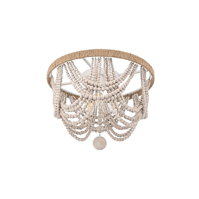 Living District Jolie 4 Light 16" Flush Mount, Antique White