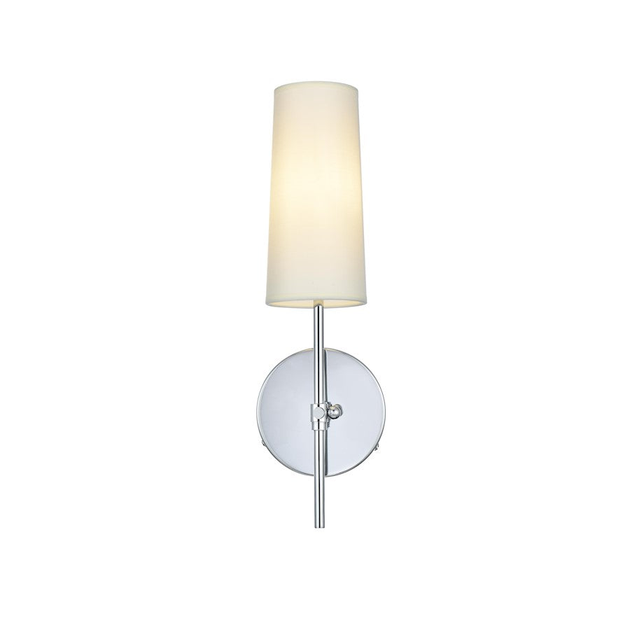 Living District Mel 1 Light 5" Wall Sconce, Chrome/White