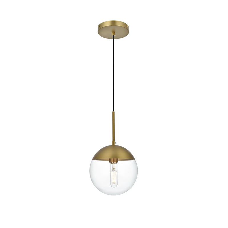 Living District Eclipse 1 Light 8" Pendant, Chrome/Clear