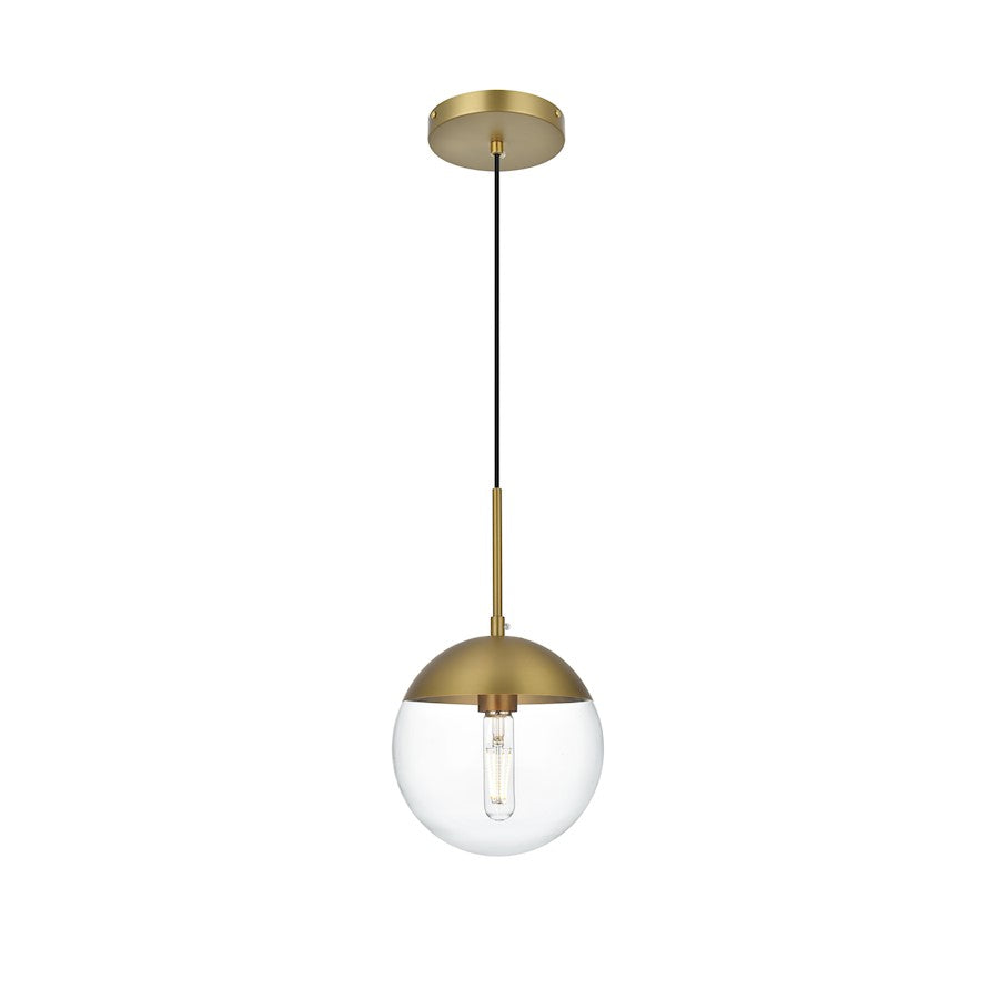 Living District Eclipse 1 Light 8" Pendant, Chrome/Clear